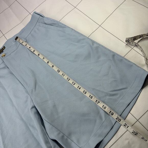 Peter Millar Shorts Mens 38 Crown Sport Blue White Houndstooth Golf Preppy Chino - Picture 11 of 12